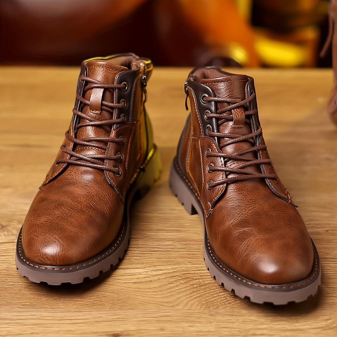 Leren Zipper Dress Boots voor Heren