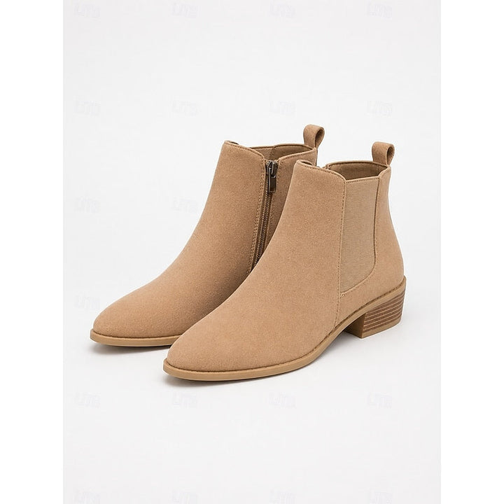 Vivienne | Puntige Block Heel Enkellaarsjes