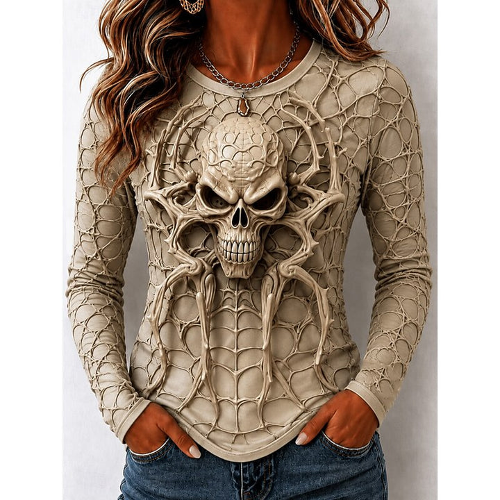 Selene | Halloween Skull Langsleeve Top