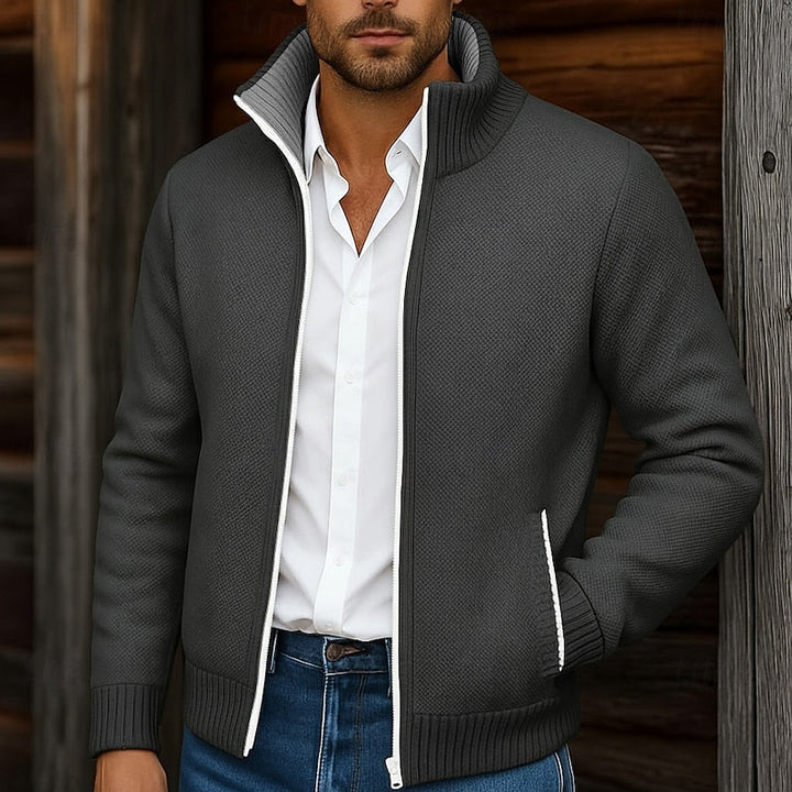 Gregory | Staande Kraag Zip Cardigan