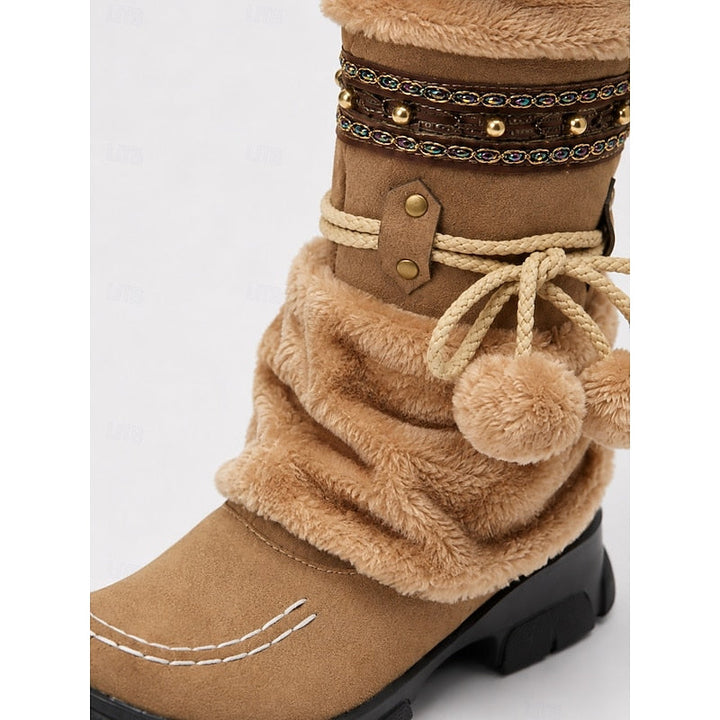 Wren | Gezellige Boho Winterlaarzen tot de Middel