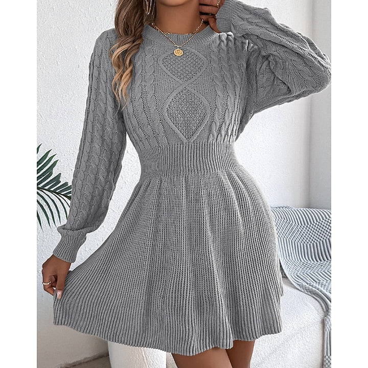 Whitney | Kabelgebreide Sweater Jurk