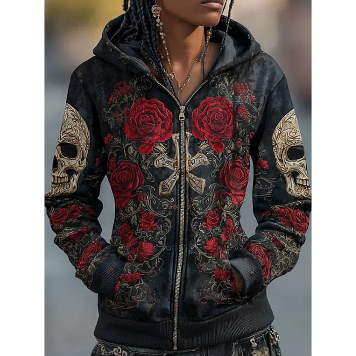Wilg | Skull & Roos Halloween Zip-Up Hoodie