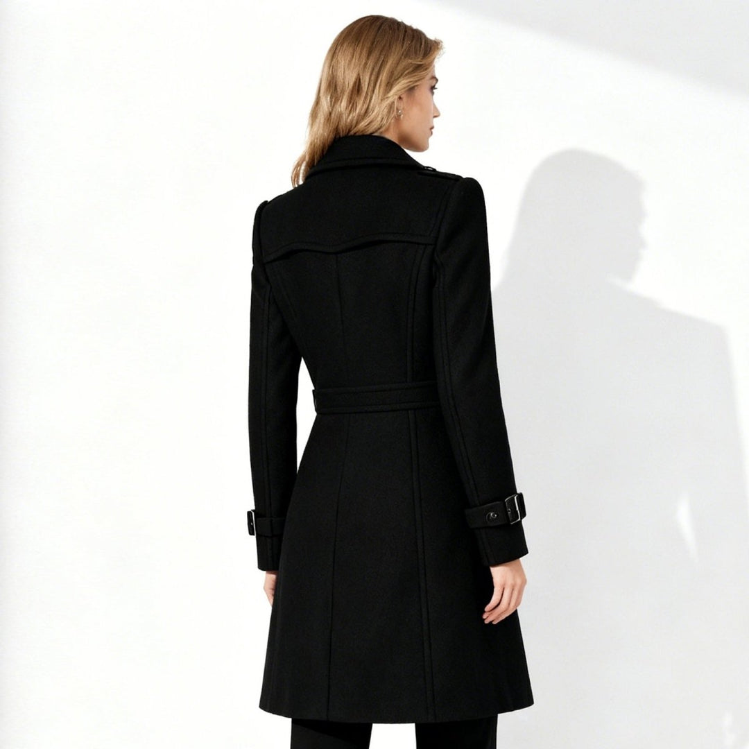 Sena | Minimalistische Trenchcoat met Notch-Lapel en Fit-and-Flare