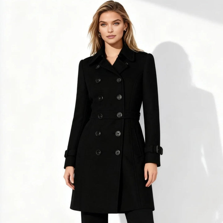 Sena | Minimalistische Trenchcoat met Notch-Lapel en Fit-and-Flare