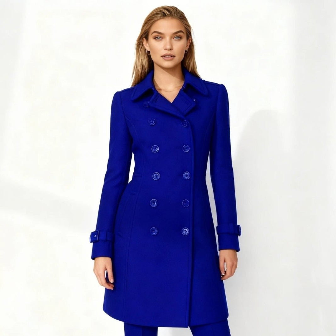 Sena | Minimalistische Trenchcoat met Notch-Lapel en Fit-and-Flare