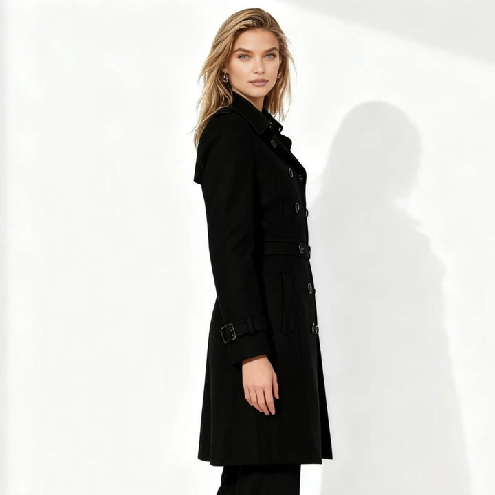Sena | Minimalistische Trenchcoat met Notch-Lapel en Fit-and-Flare