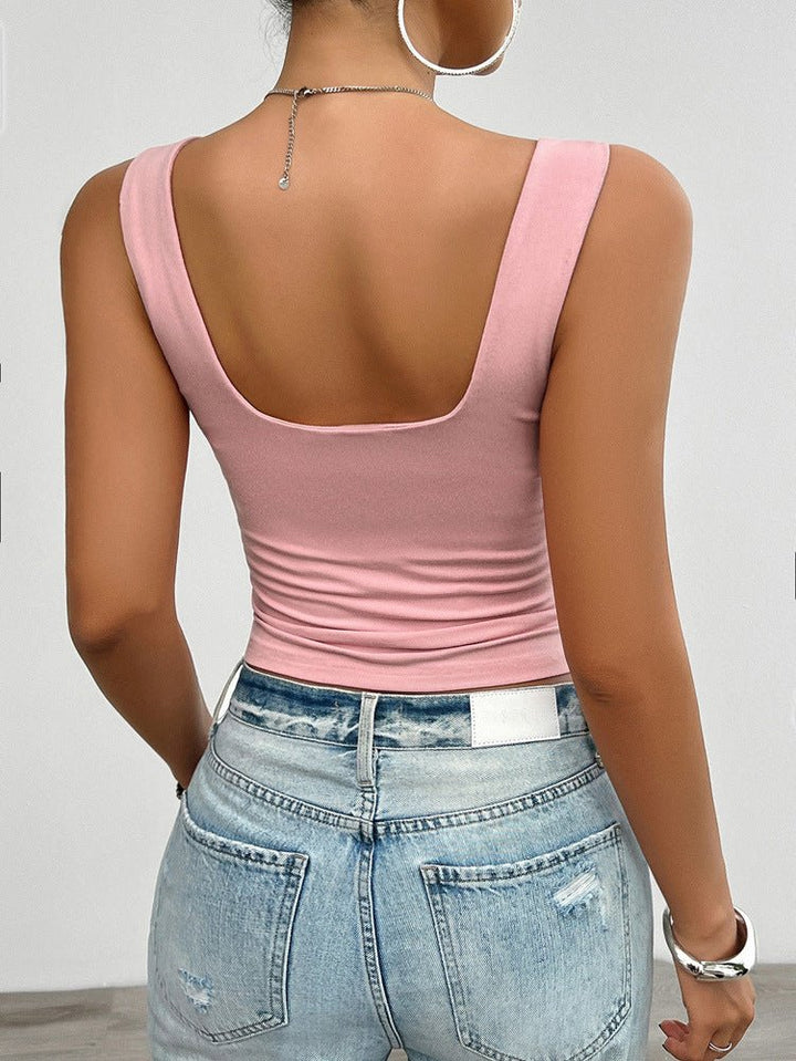 Severina | Katoenen Slim Fit Tanktop met Twistdetail
