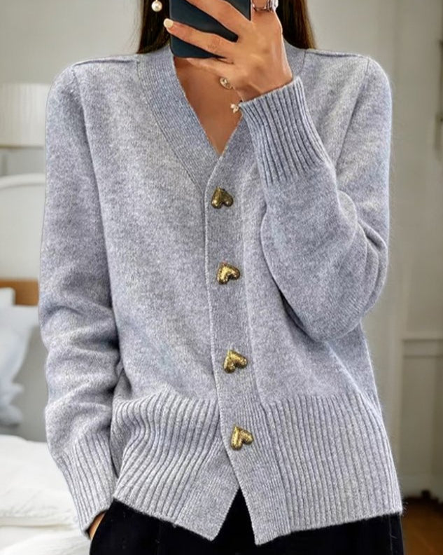 JANICE – HARTKNOP V-HALS CARDIGAN