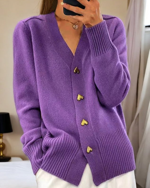 JANICE – HARTKNOP V-HALS CARDIGAN