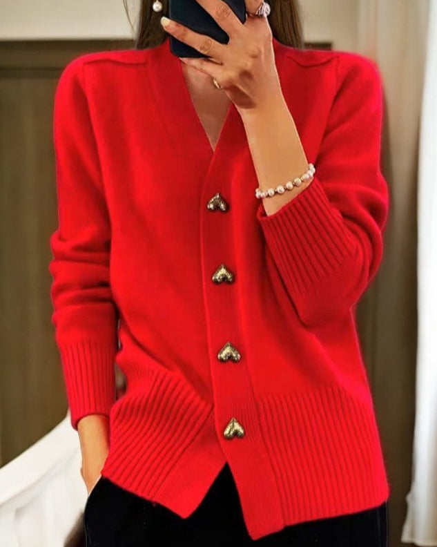Faith - Hart Gebreide Cardigan