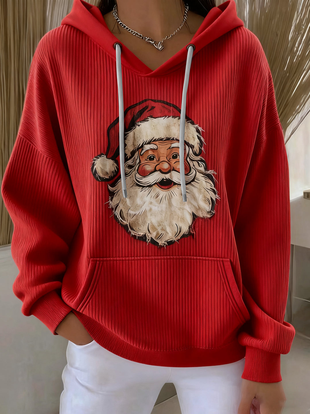 Dames Santa Claus Print Vrijetijds Hoodie