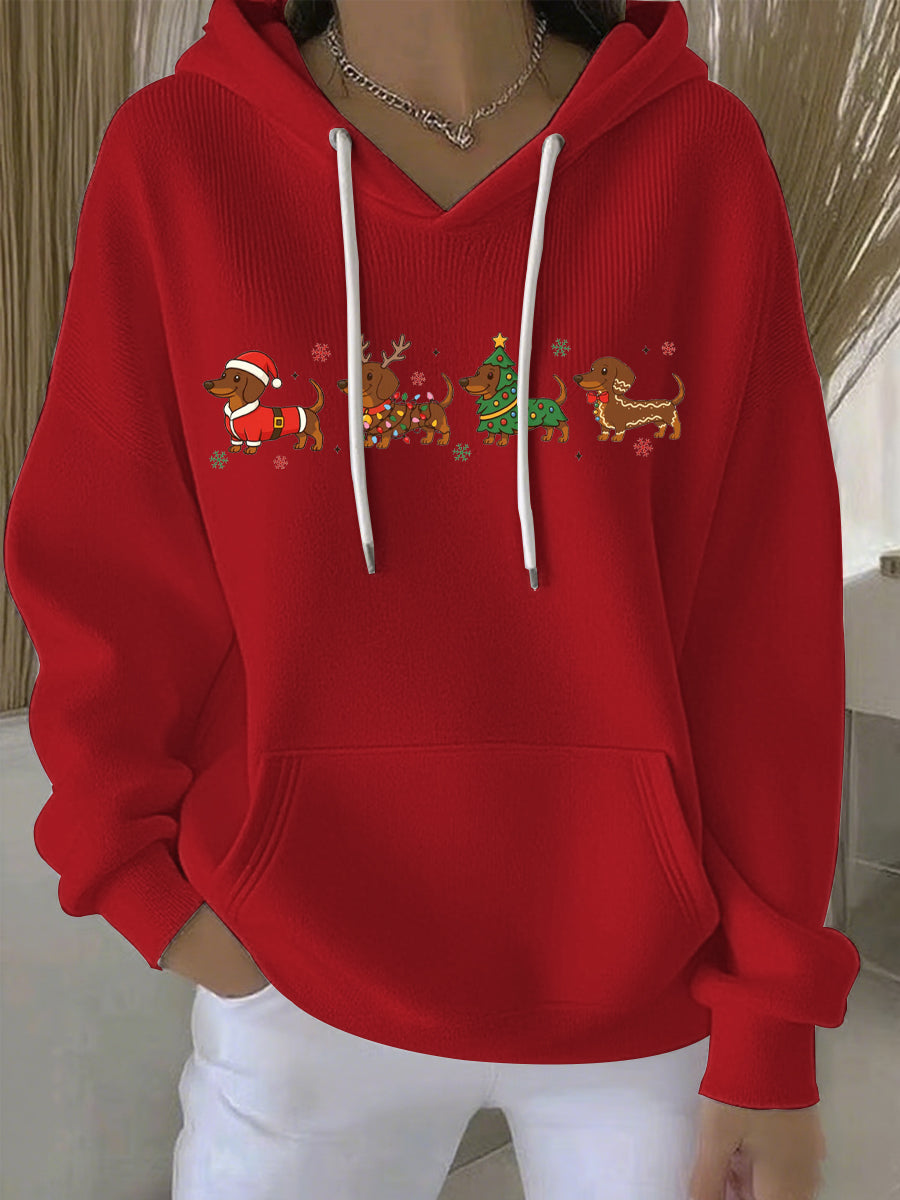 Dames Kerst Print Vrijetijds Hoodie