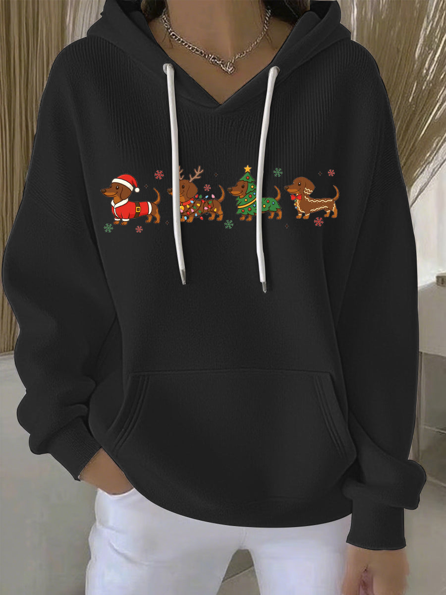 Dames Kerst Print Vrijetijds Hoodie