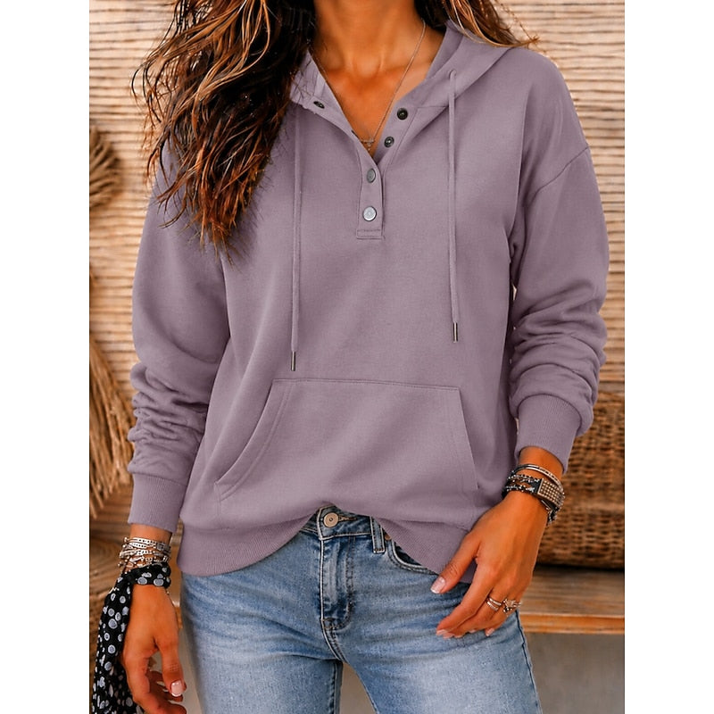 Blythe | Ontspannen Knop-Hals Hoodie