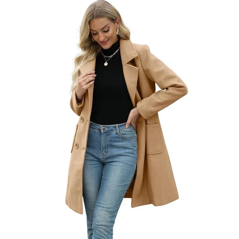 Unn | Dubbelzijdige Notch-Lapel Nonchalante Jas