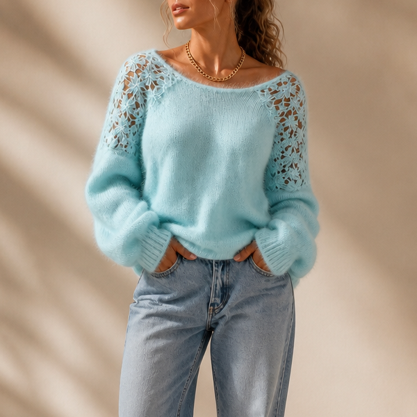Wearbella – Kantbrei-look trui die verheven lijkt, niet eenvoudig
