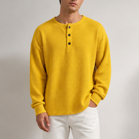 Warmwich – De Waffle Henley Die Nooit Ergens Op Lijkt Te Zijn Geworpen