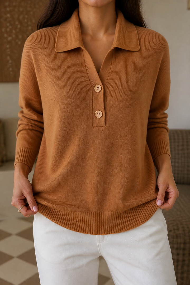 Wearbella – Kraagloze Wafelgebreide Pullover Trui