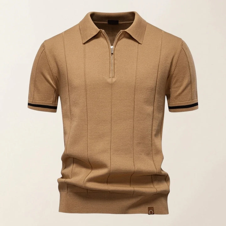 Amalfi Tipped Cuff Zip Polo