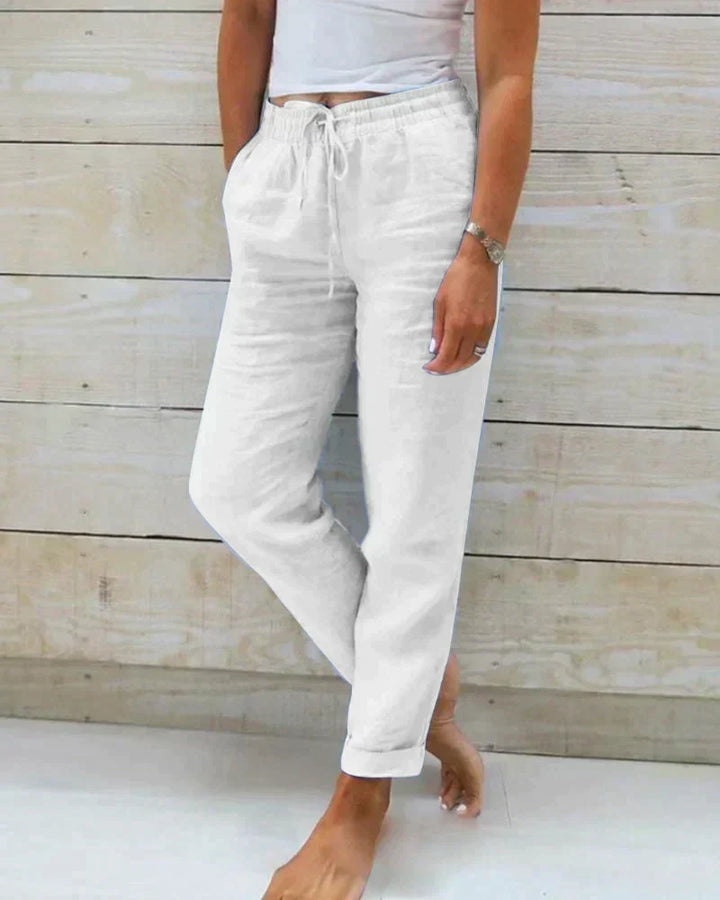 Van Dam | Dames Relaxed Linnenmix Broek