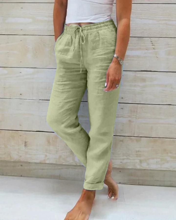 Van Dam | Dames Relaxed Linnenmix Broek
