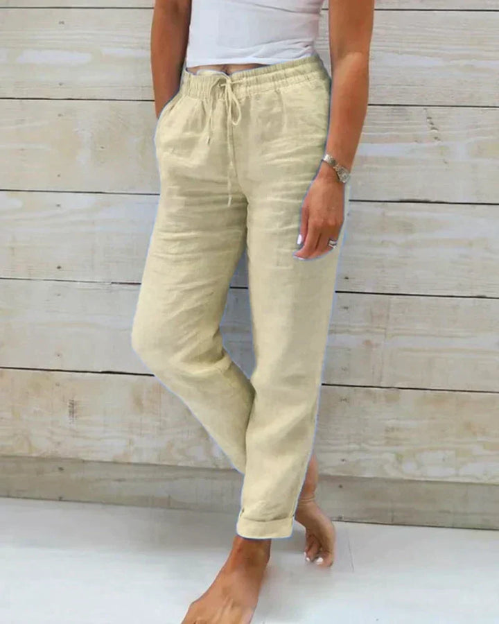 Van Dam | Dames Relaxed Linnenmix Broek