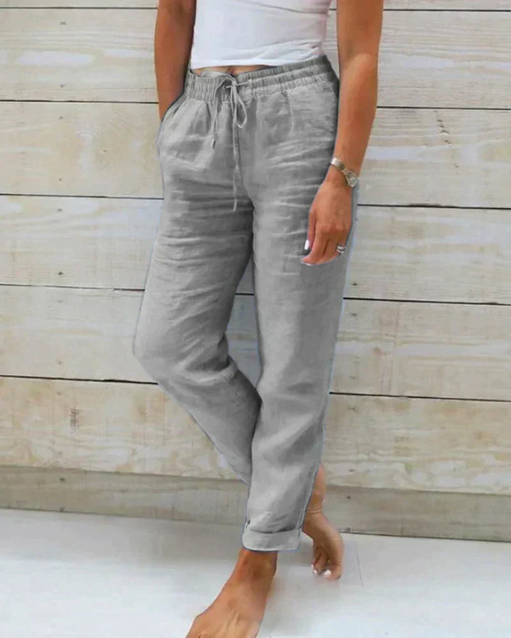 Van Dam | Dames Relaxed Linnenmix Broek