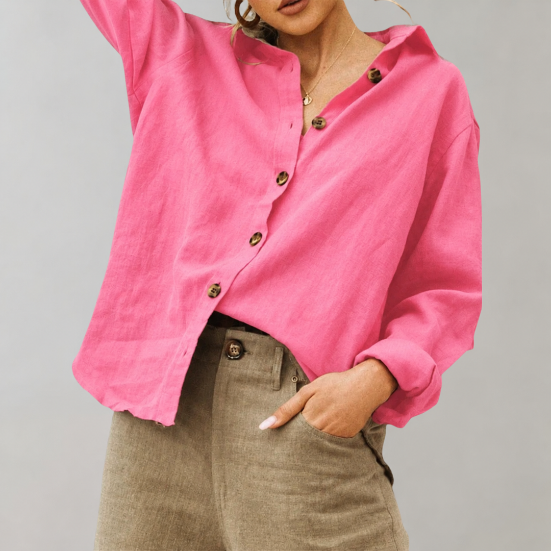 Van Dam | Luchtig Linnen-Katoen Mix Relaxed Fit Shirt