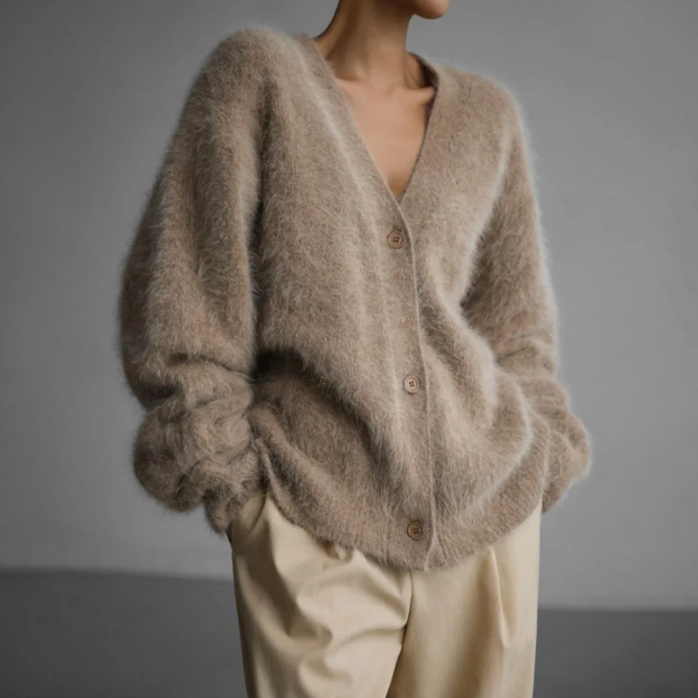 Van Dam | Dames Gezellige Textuur Gebreide Cardigan
