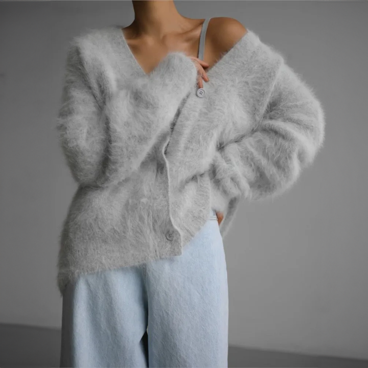 Van Dam | Dames Gezellige Textuur Gebreide Cardigan