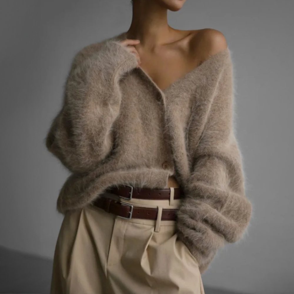 Van Dam | Dames Gezellige Textuur Gebreide Cardigan