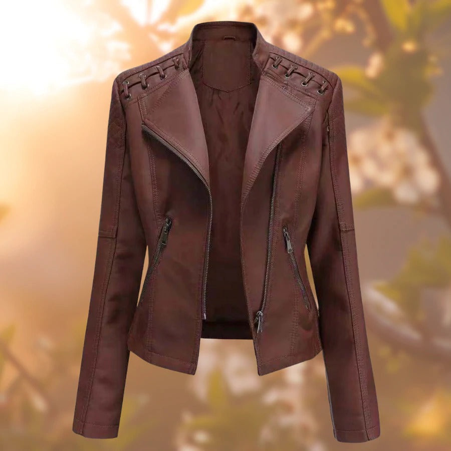 Van Dam | Edgy Faux Leather Moto Jast