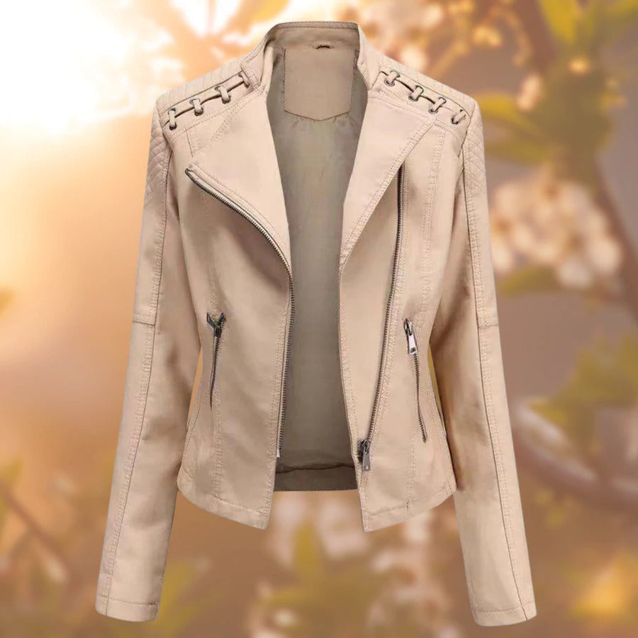 Van Dam | Edgy Faux Leather Moto Jast