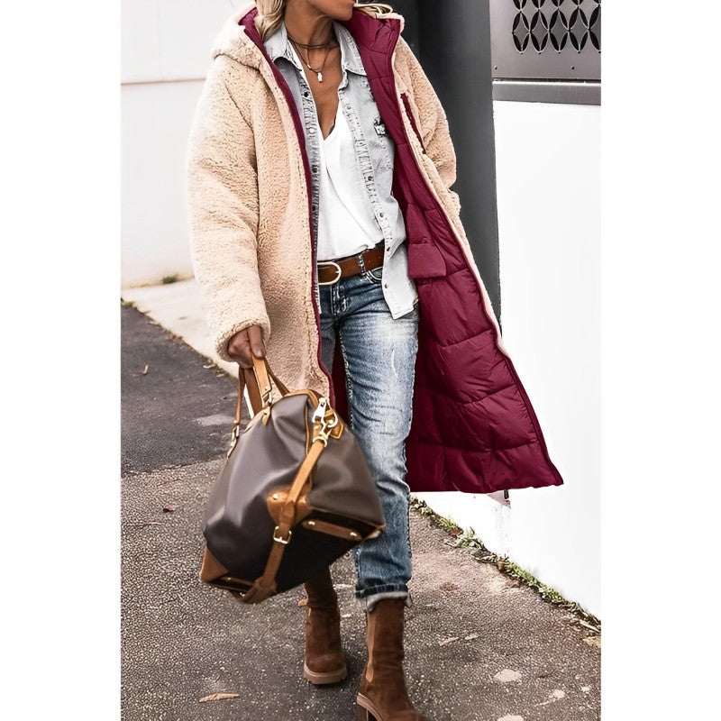 Van Dam | Dames Pluche Sherpa Puffer Jas