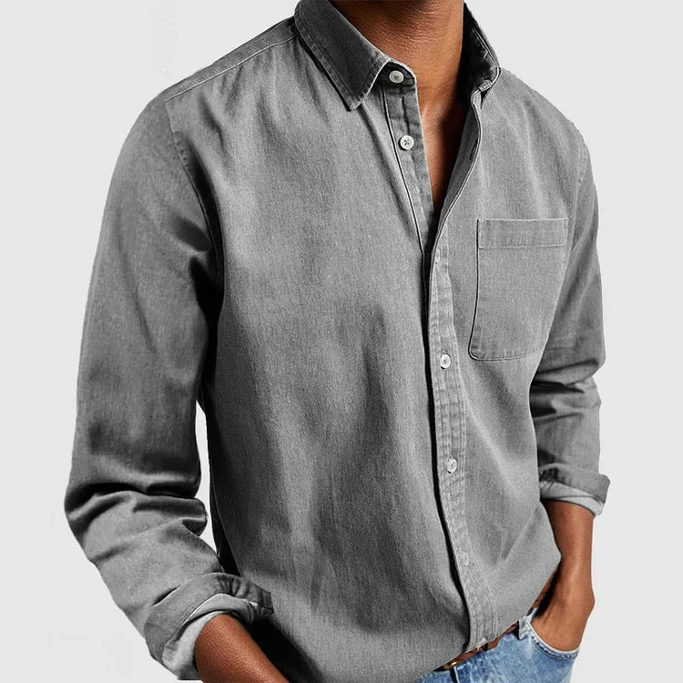 Heren Casual Overhemd met Knopen - Relaxed Fit