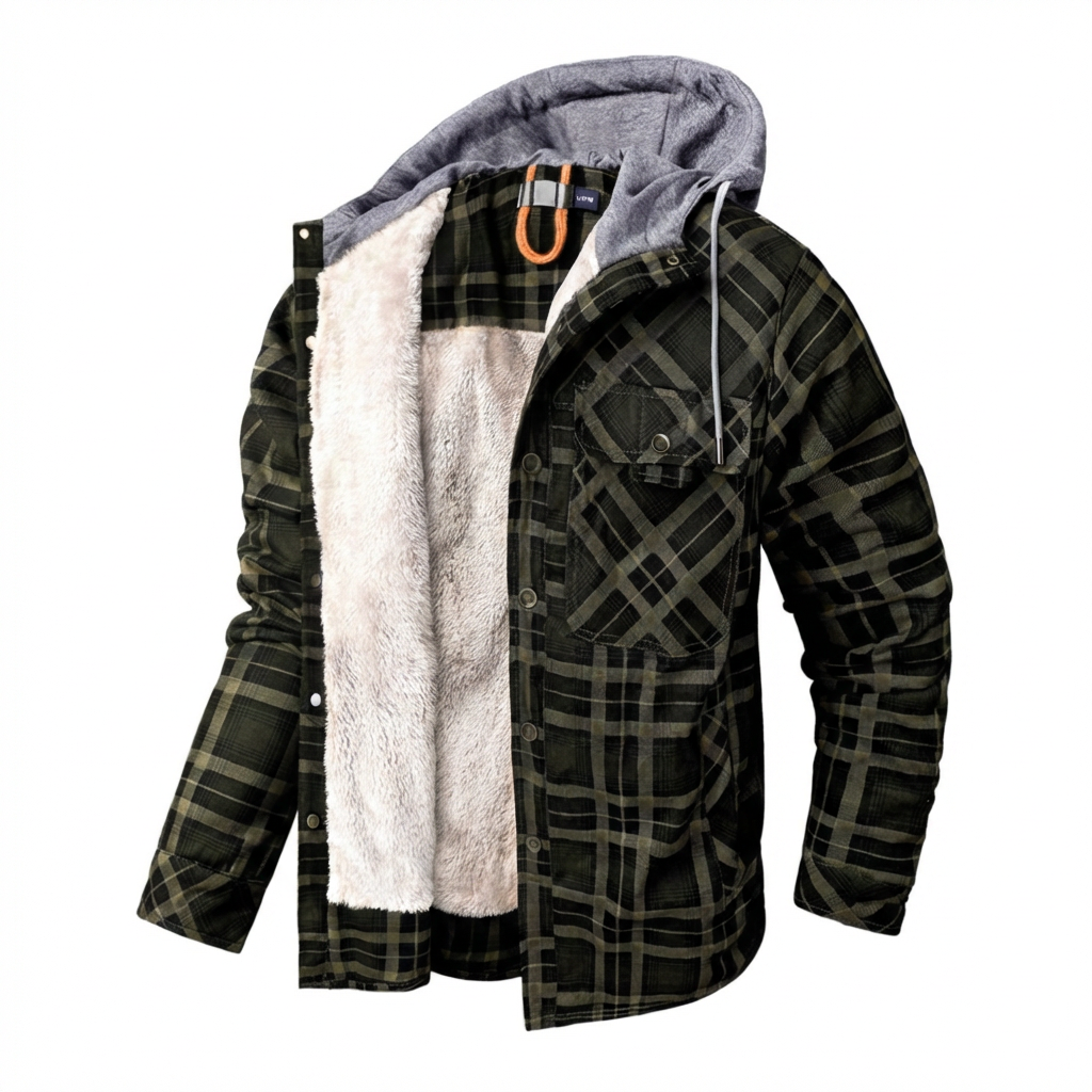 Van Dam | Heren Sherpa-Gecoate Geruite Hoodie Jast