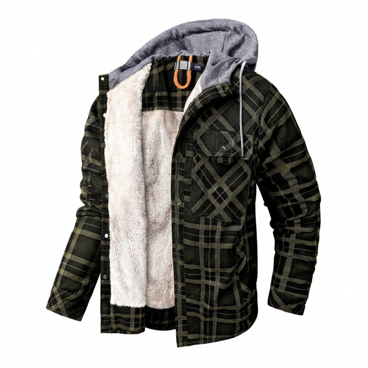 Van Dam | Heren Sherpa-Gecoate Geruite Hoodie Jast