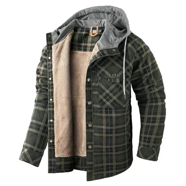 Van Dam | Heren Sherpa-Gecoate Geruite Hoodie Jast