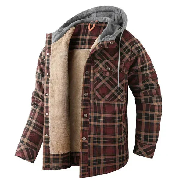 Van Dam | Heren Sherpa-Gecoate Geruite Hoodie Jast