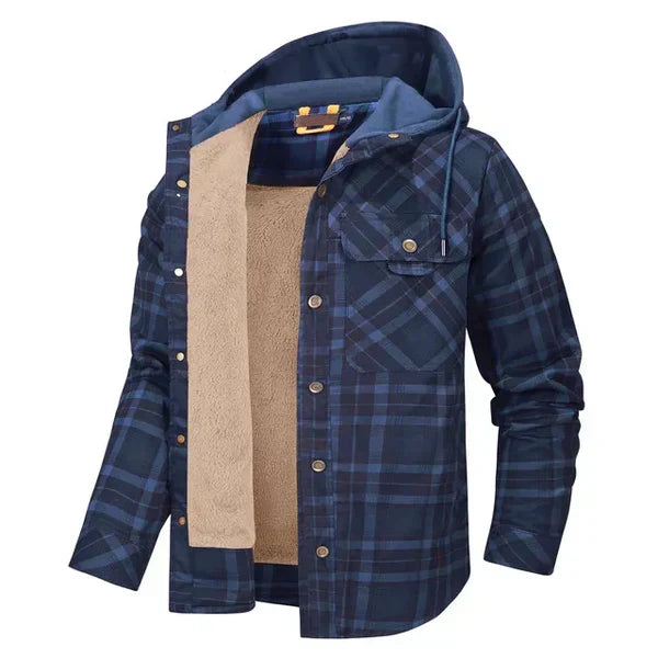 Van Dam | Heren Sherpa-Gecoate Geruite Hoodie Jast