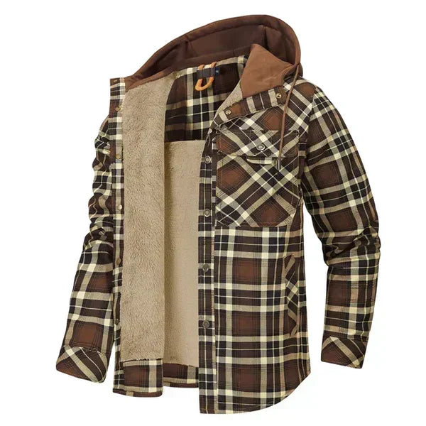 Van Dam | Heren Sherpa-Gecoate Geruite Hoodie Jast