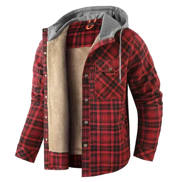Van Dam | Heren Sherpa-Gecoate Geruite Hoodie Jast