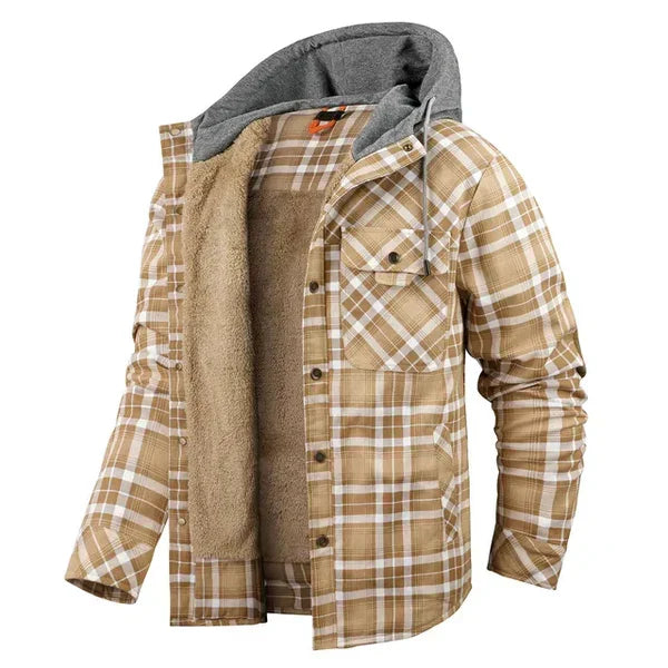 Van Dam | Heren Sherpa-Gecoate Geruite Hoodie Jast