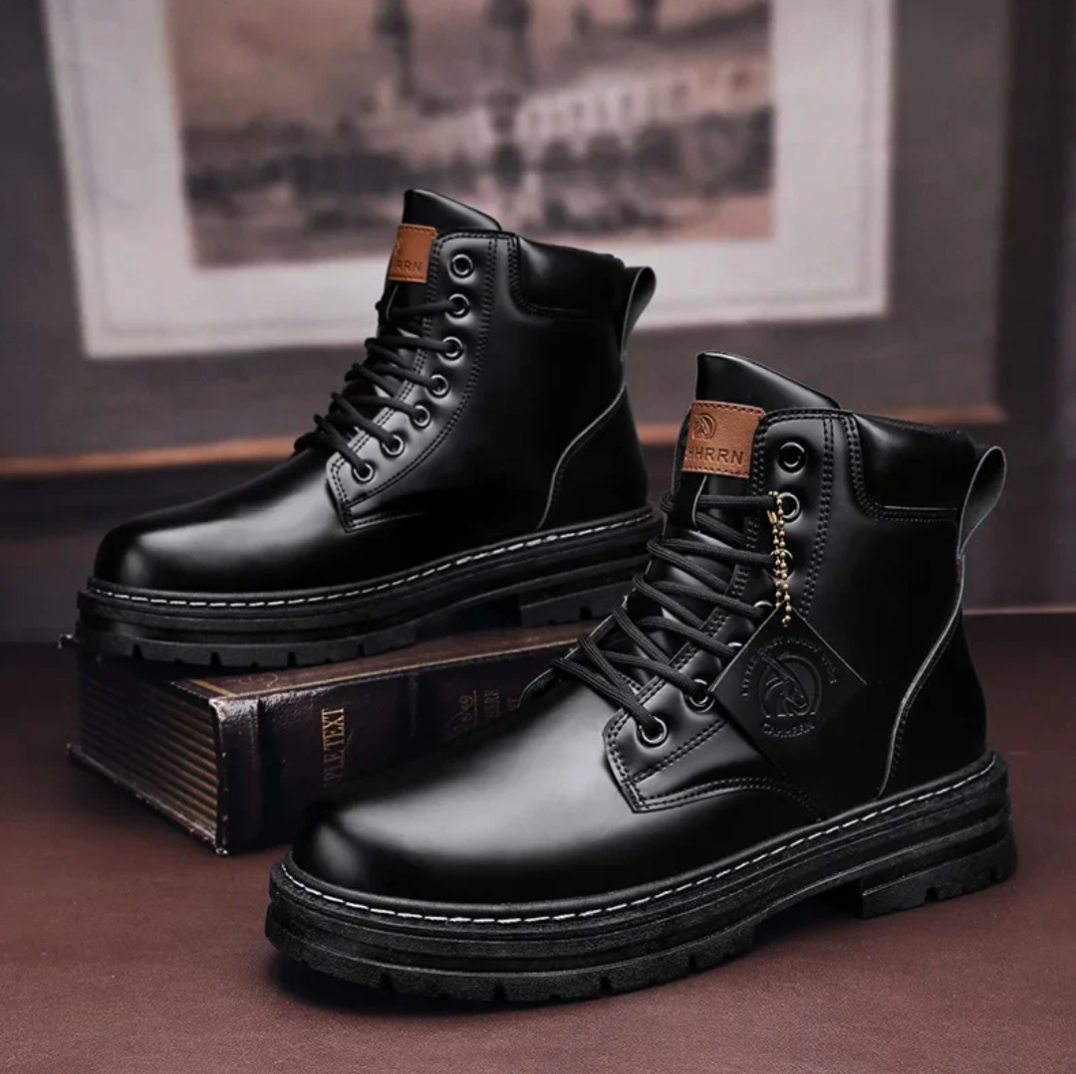 Van Dam | Heren Schoenen met Veters | Comfortabele Leren Schoenen met Ondersteunende Zolen | Zwart