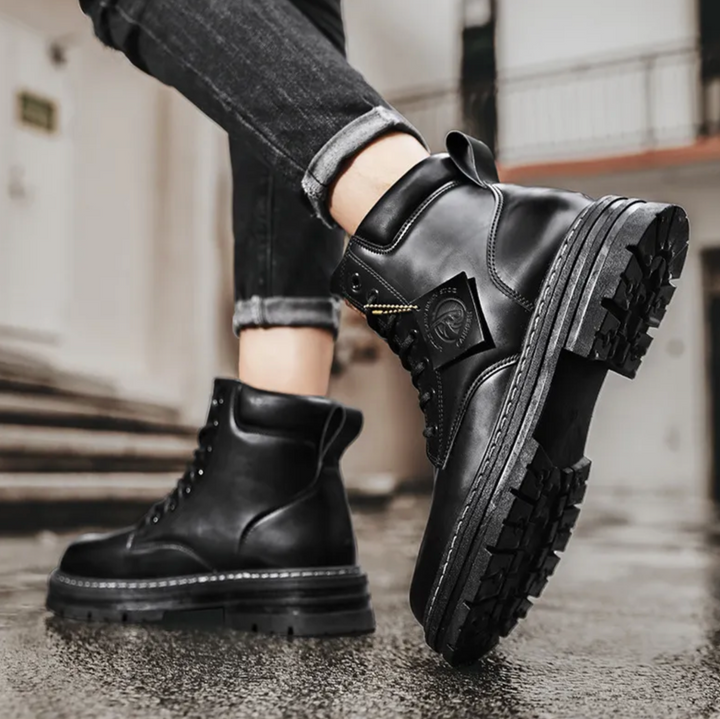 Van Dam | Heren Schoenen met Veters | Comfortabele Leren Schoenen met Ondersteunende Zolen | Zwart
