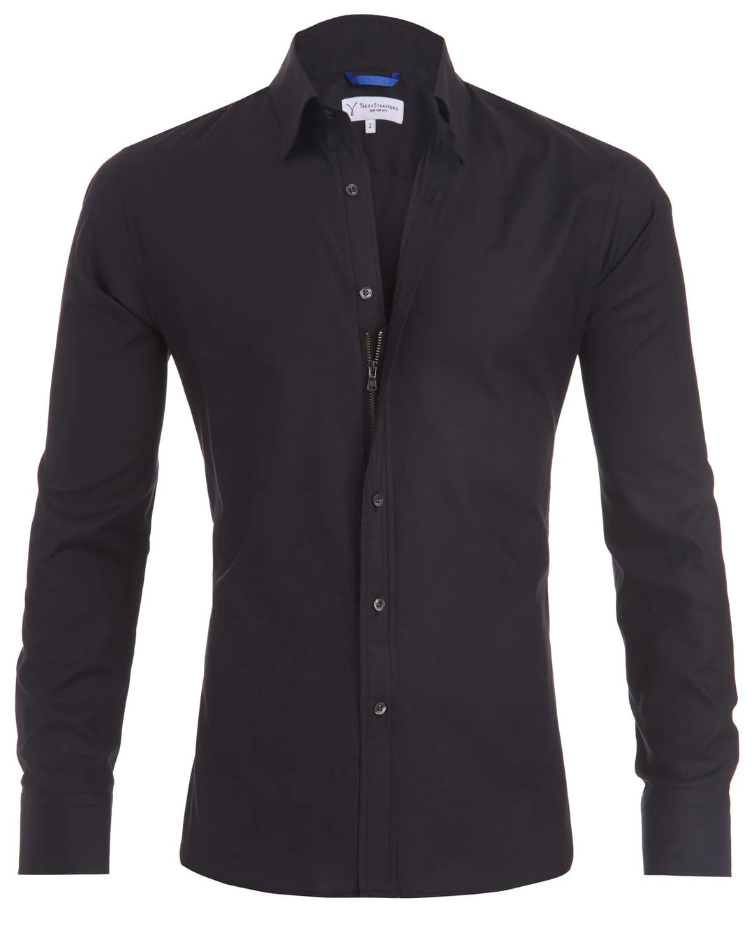 Van Dam | Heren Hedendaagse Rits-Voorkant Casual Shirt