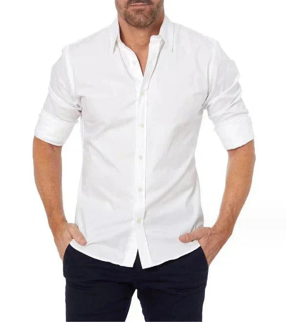 Van Dam | Heren Hedendaagse Rits-Voorkant Casual Shirt