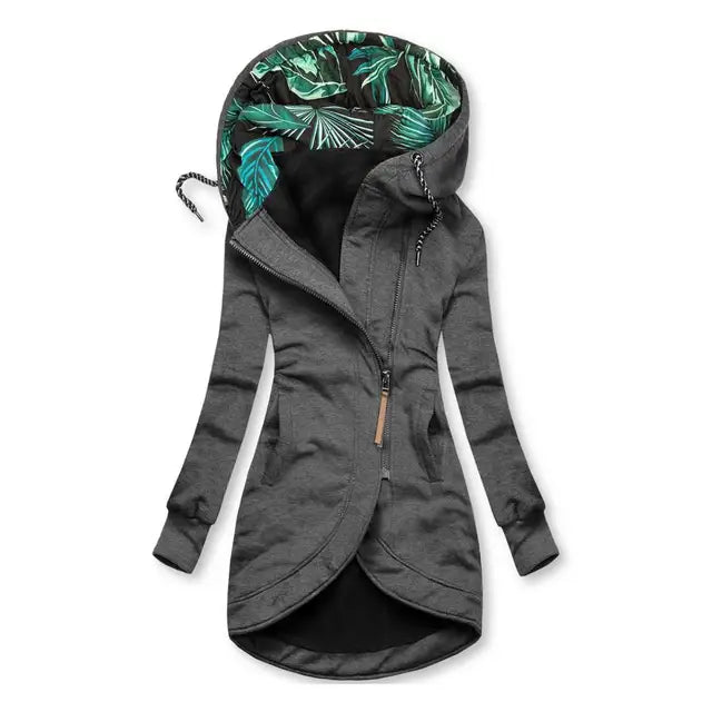 Van Dam | Dames Asymmetrische Rits Lange Hoodie