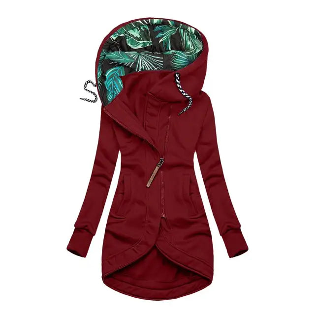 Van Dam | Dames Asymmetrische Rits Lange Hoodie
